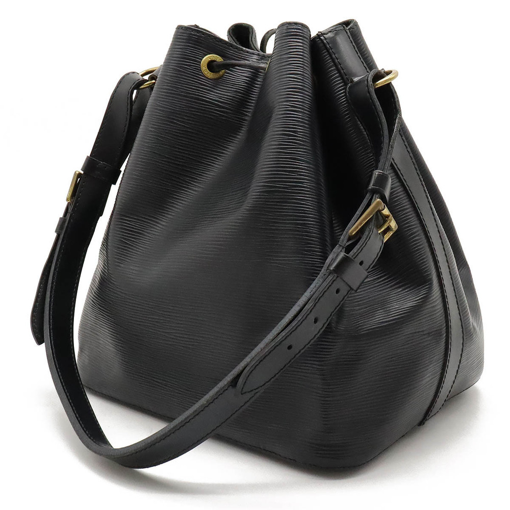 Louis Vuitton Black Leather Hobo Epi Bag Shoulder Drawstring Noir Black